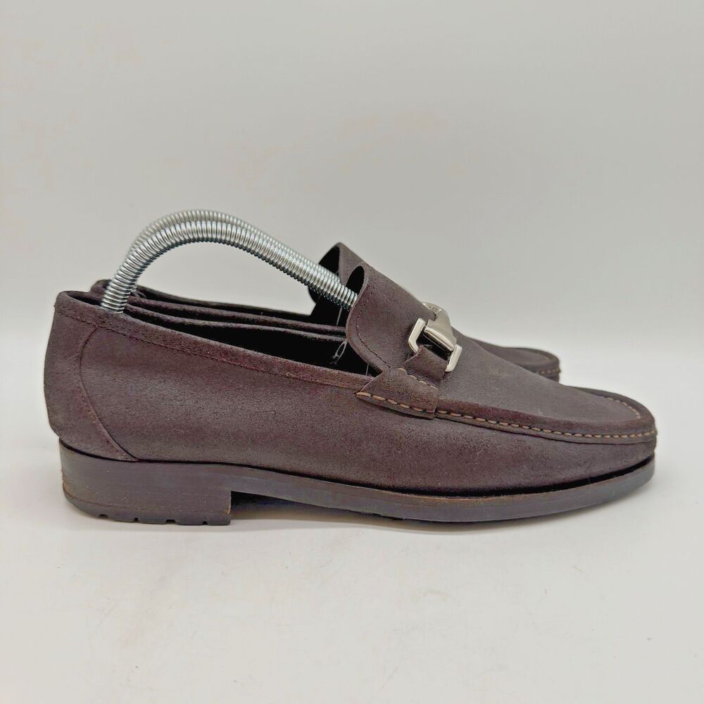 Allen Edmonds Fiesole Horse Bit Loafer Men's 9.5D Dark Brown Waxed Leather Shoes - Picture 3 of 14